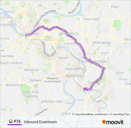 P76 Bus Line Map