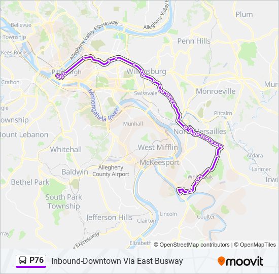 P76 bus Line Map