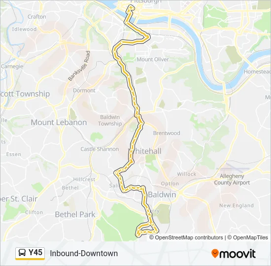 Y45 Bus Line Map
