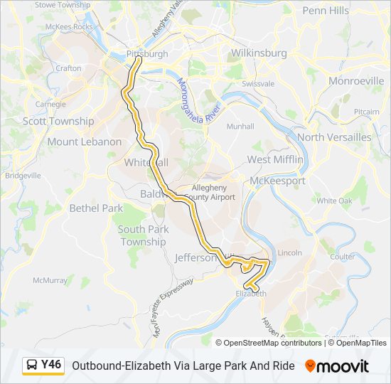 Y46 bus Line Map