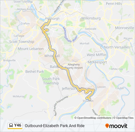 Y46 bus Line Map