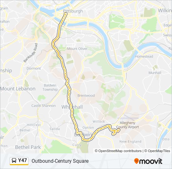 Y47 bus Line Map