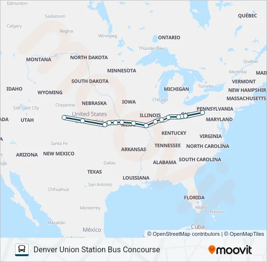 GREYHOUND US1200 Bus Line Map