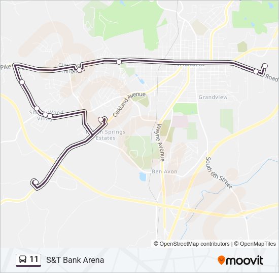 11 Bus Line Map