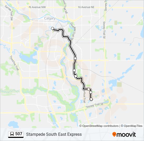 Plan de la ligne 507 de bus