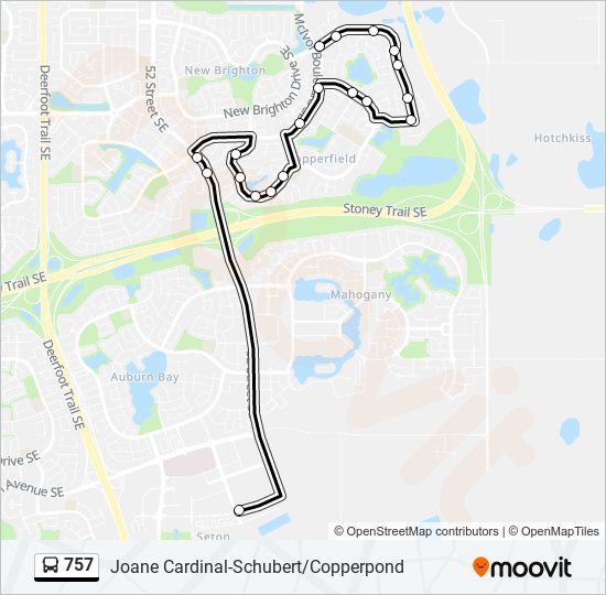 757 bus Line Map