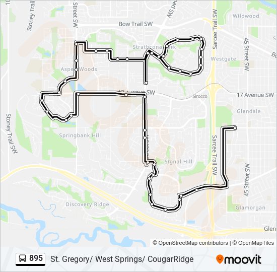 895 bus Line Map