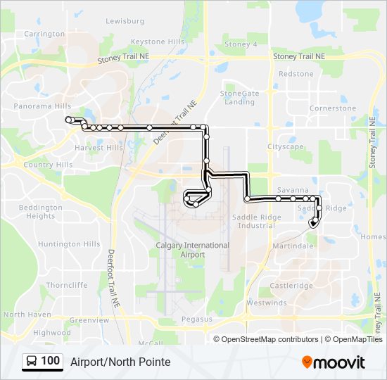 100 bus Line Map