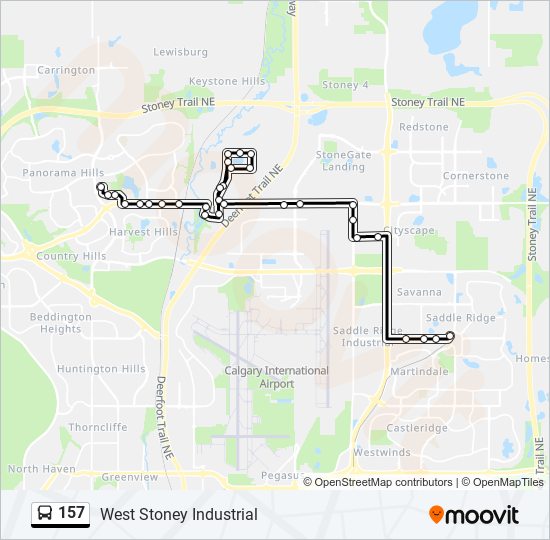 Plan de la ligne 157 de bus