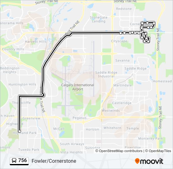 756 bus Line Map