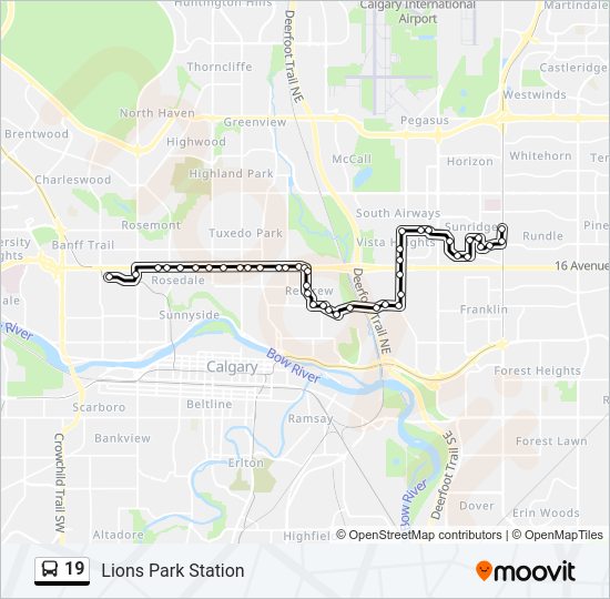 19 bus Line Map