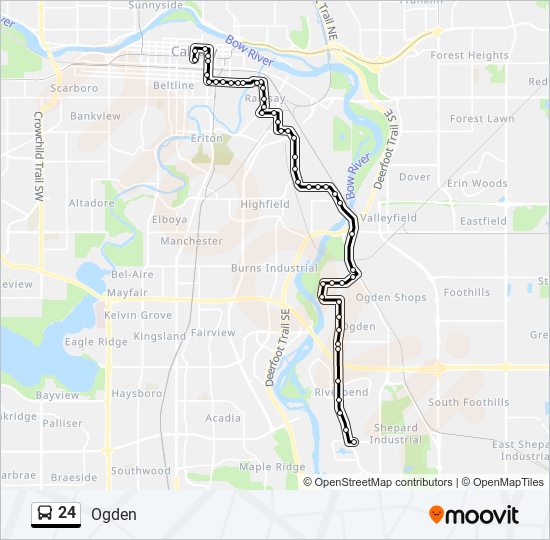 Plan de la ligne 24 de bus