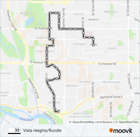 33 Route: Schedules, Stops & Maps - Rundle Station (Updated)