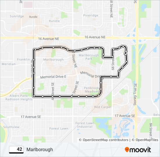 Plan de la ligne 42 de bus