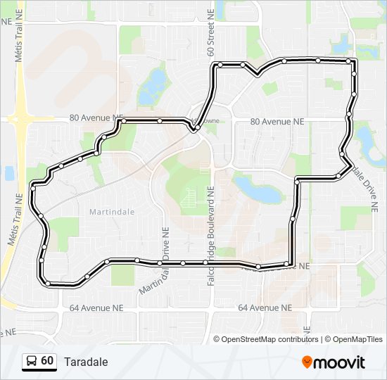 Plan de la ligne 60 de bus