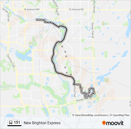 Plan de la ligne 151 de bus