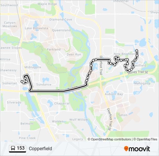 Plan de la ligne 153 de bus