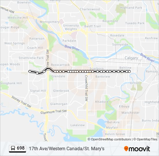 698 bus Line Map