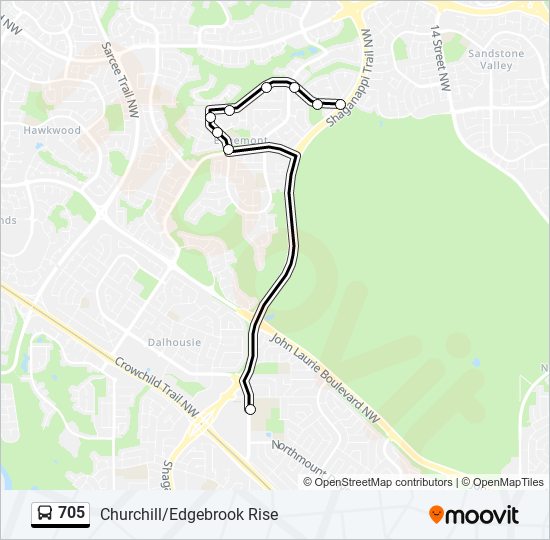 705 bus Line Map