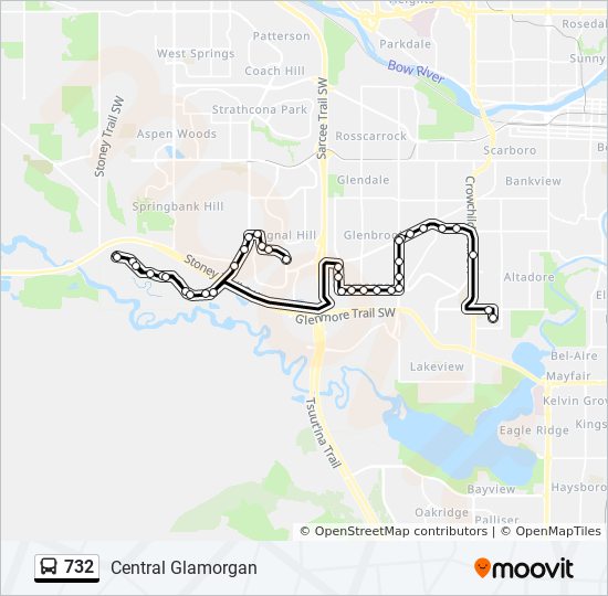 732 bus Line Map