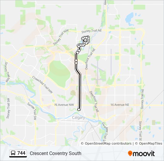 744 bus Line Map