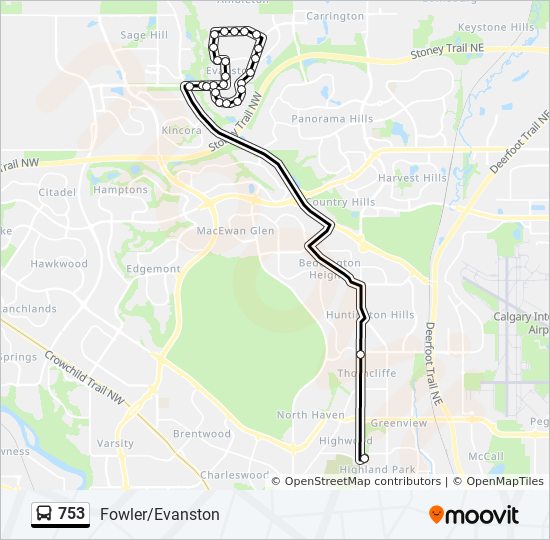 753 bus Line Map