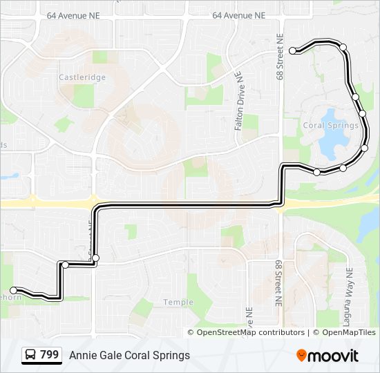 Plan de la ligne 799 de bus