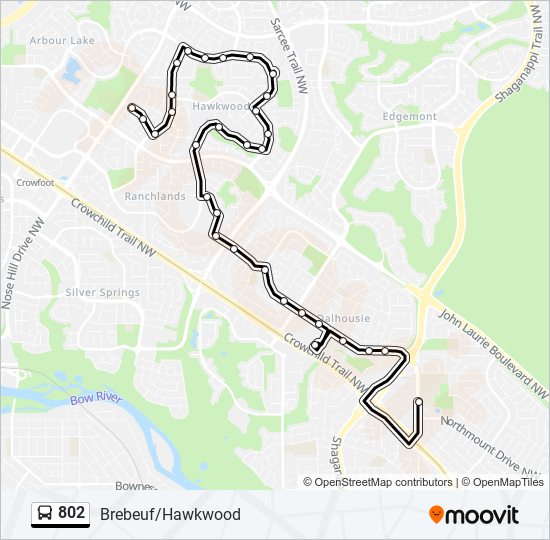 Plan de la ligne 802 de bus