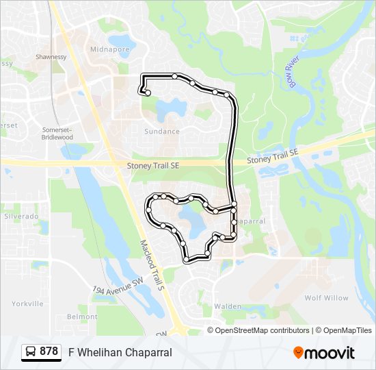 Plan de la ligne 878 de bus