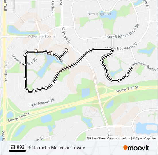 892 bus Line Map