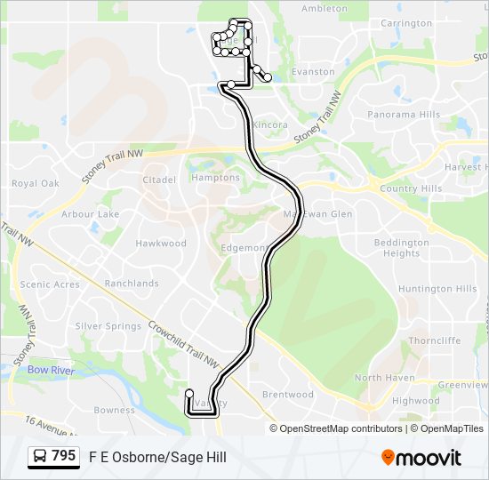 Plan de la ligne 795 de bus