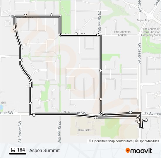 Plan de la ligne 164 de bus