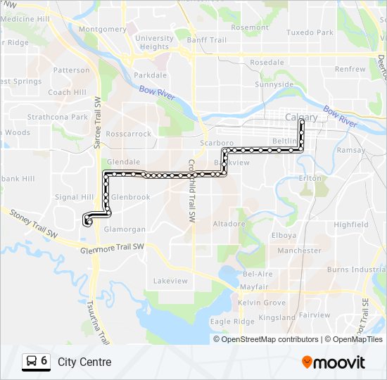 Plan de la ligne 6 de bus