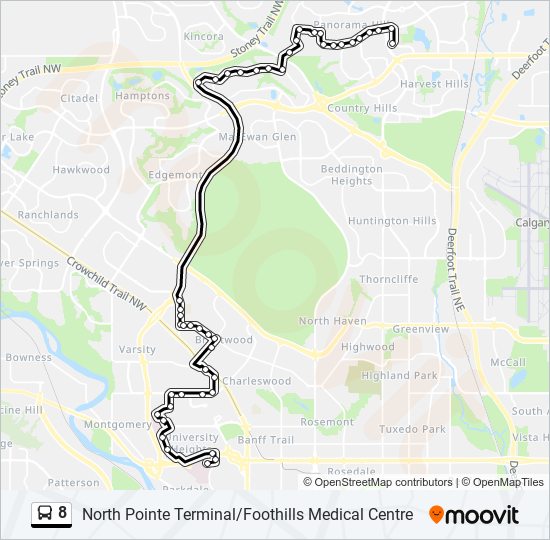 Plan de la ligne 8 de bus