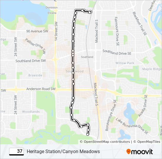 37 bus Line Map