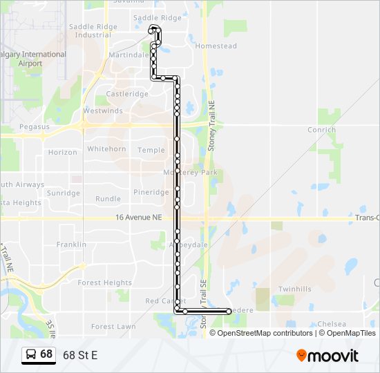 68 bus Line Map