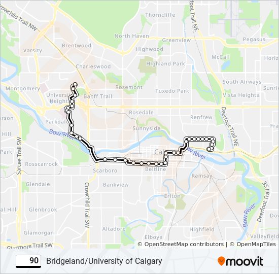 90 Route Schedules, Stops & Maps University Of Calgary (Updated)