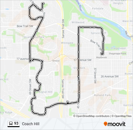 93 Route: Schedules, Stops & Maps - Coach Hill (Updated)