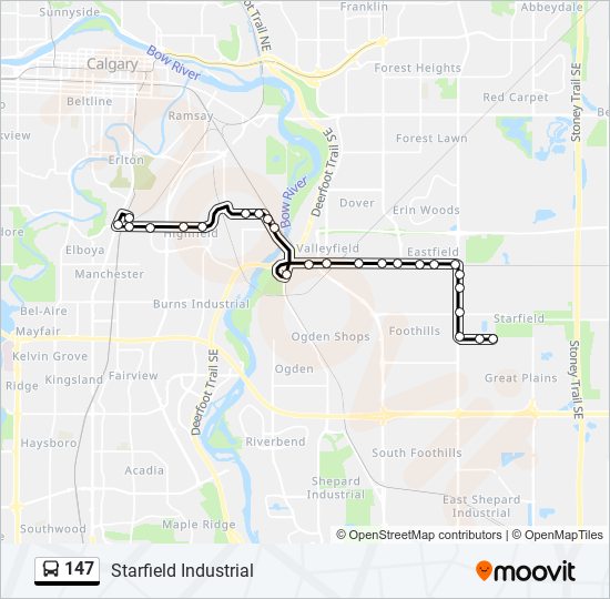 147 bus Line Map