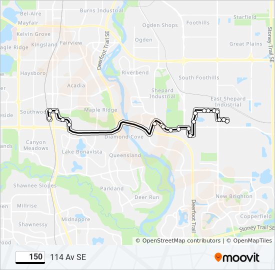 Plan de la ligne 150 de bus