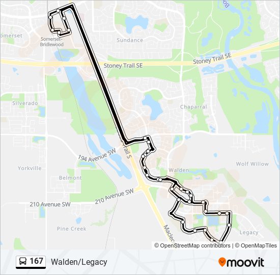 Plan de la ligne 167 de bus