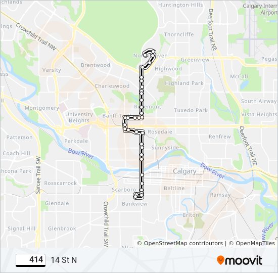 Plan de la ligne 414 de bus