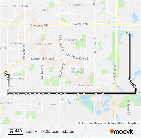 440 bus Line Map