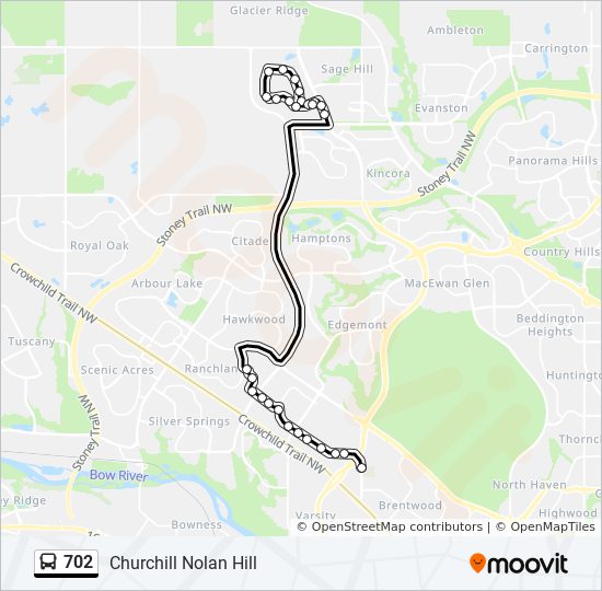 Plan de la ligne 702 de bus