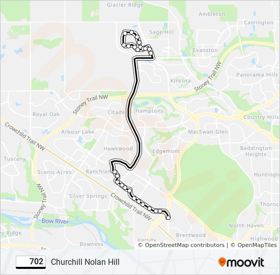 Plan de la ligne 702 de bus