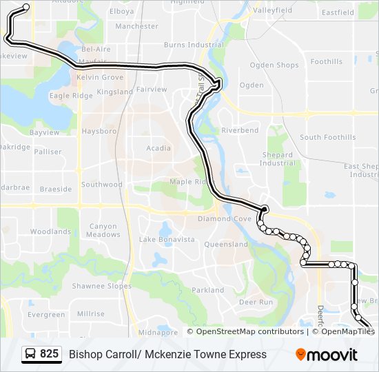 Plan de la ligne 825 de bus