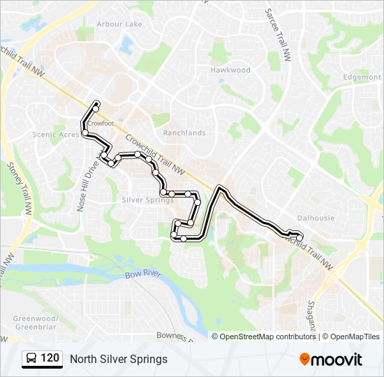 Plan de la ligne 120 de bus