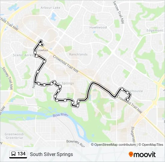 134 Bus Line Map