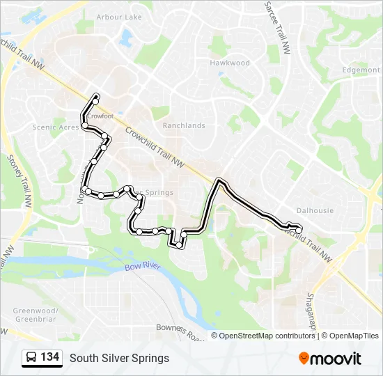 134 Bus Line Map