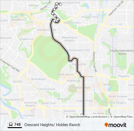 Plan de la ligne 748 de bus